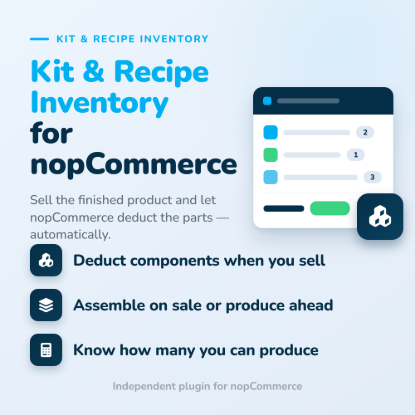 Imagen de Inventario por receta y kits (BOM) para nopCommerce