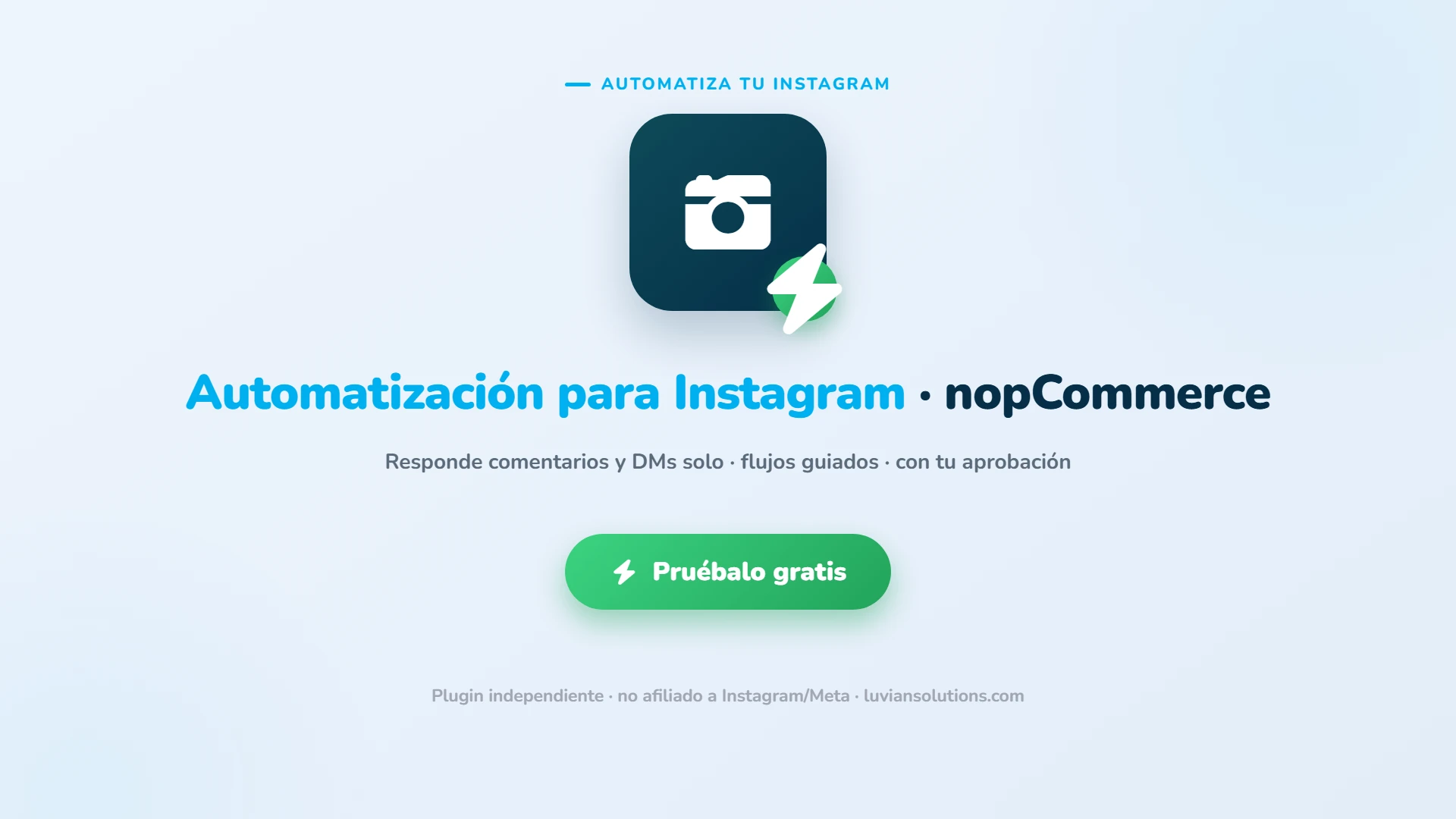 Automatización para Instagram para nopCommerce. Pruébalo gratis.