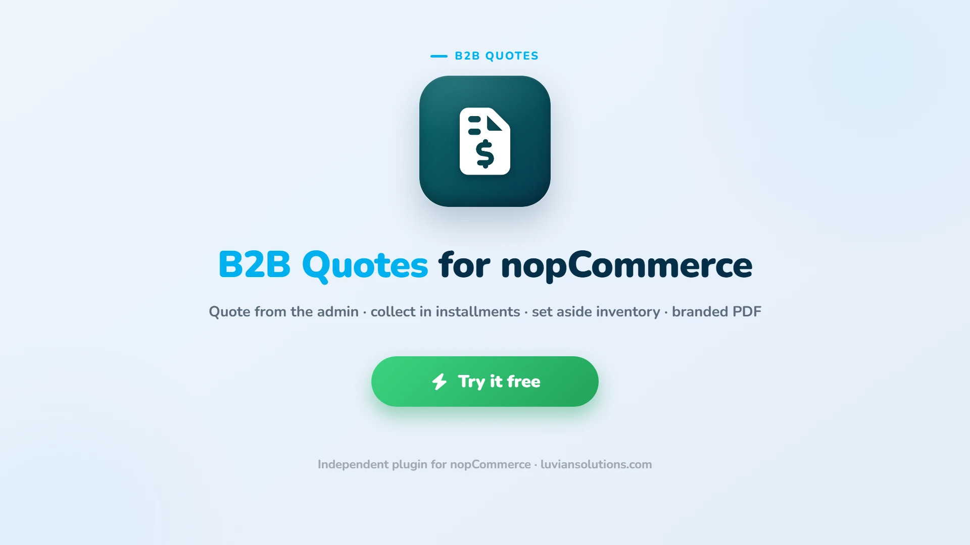 B2B Quotes for nopCommerce. Try it free.